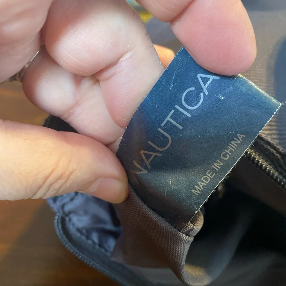 Nautica Gray and Yellow Laptop Tote Bag